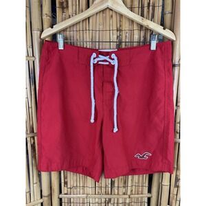 Hollister Men's Swim Trunks In Red - Size‎ Large